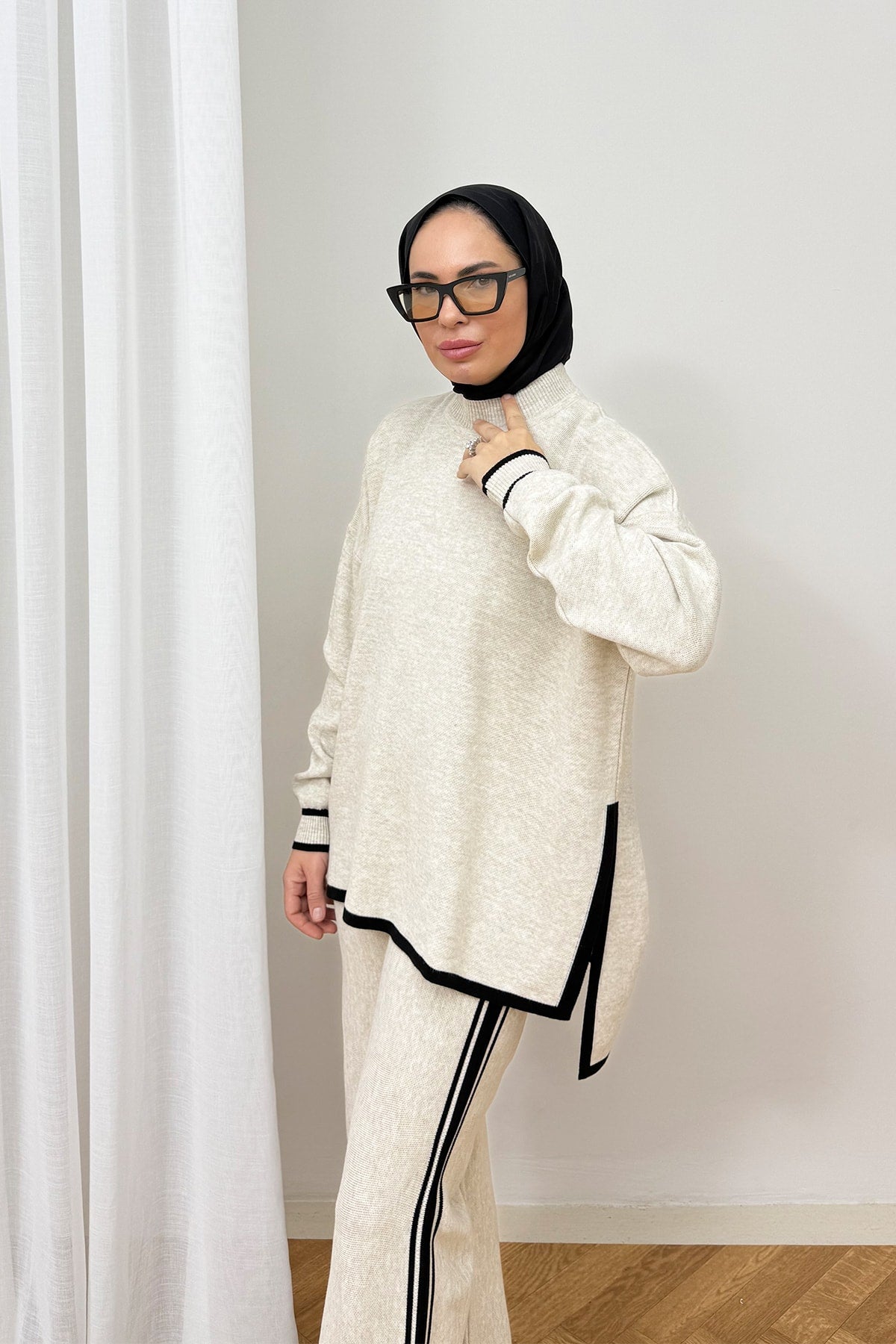 İki Renkli Triko Takım 87-26276