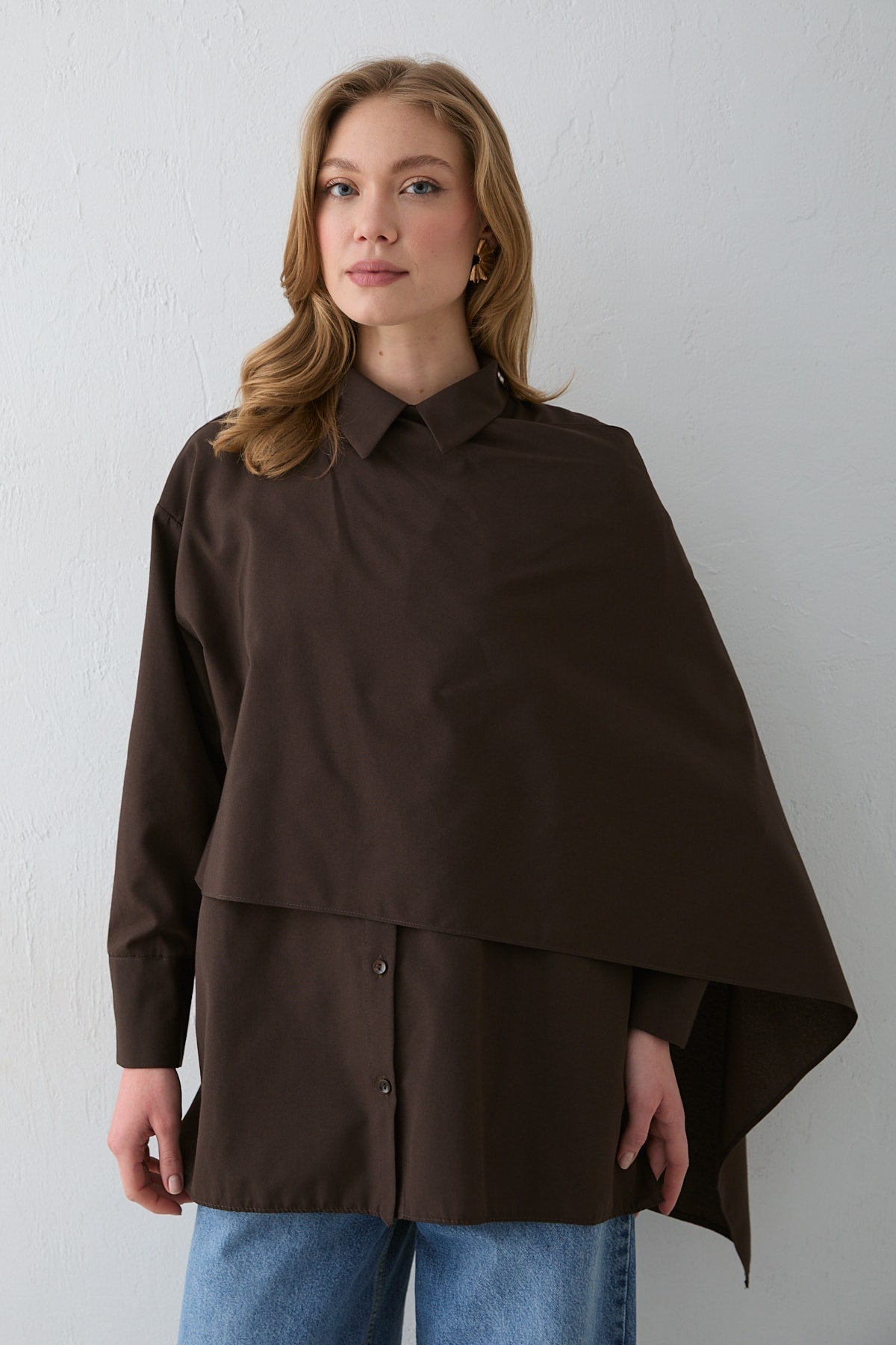 Şal Detaylı Poplin Gömlek 32-2757