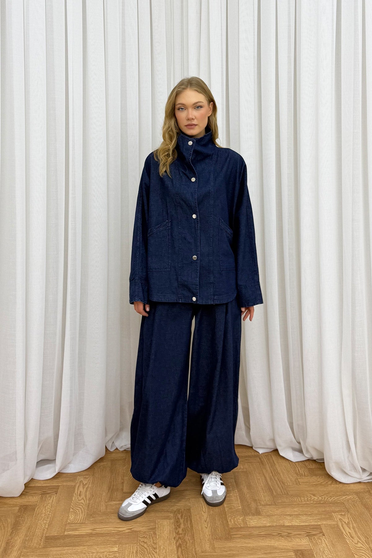 Çıtçıtlı Denim Takım 85-964