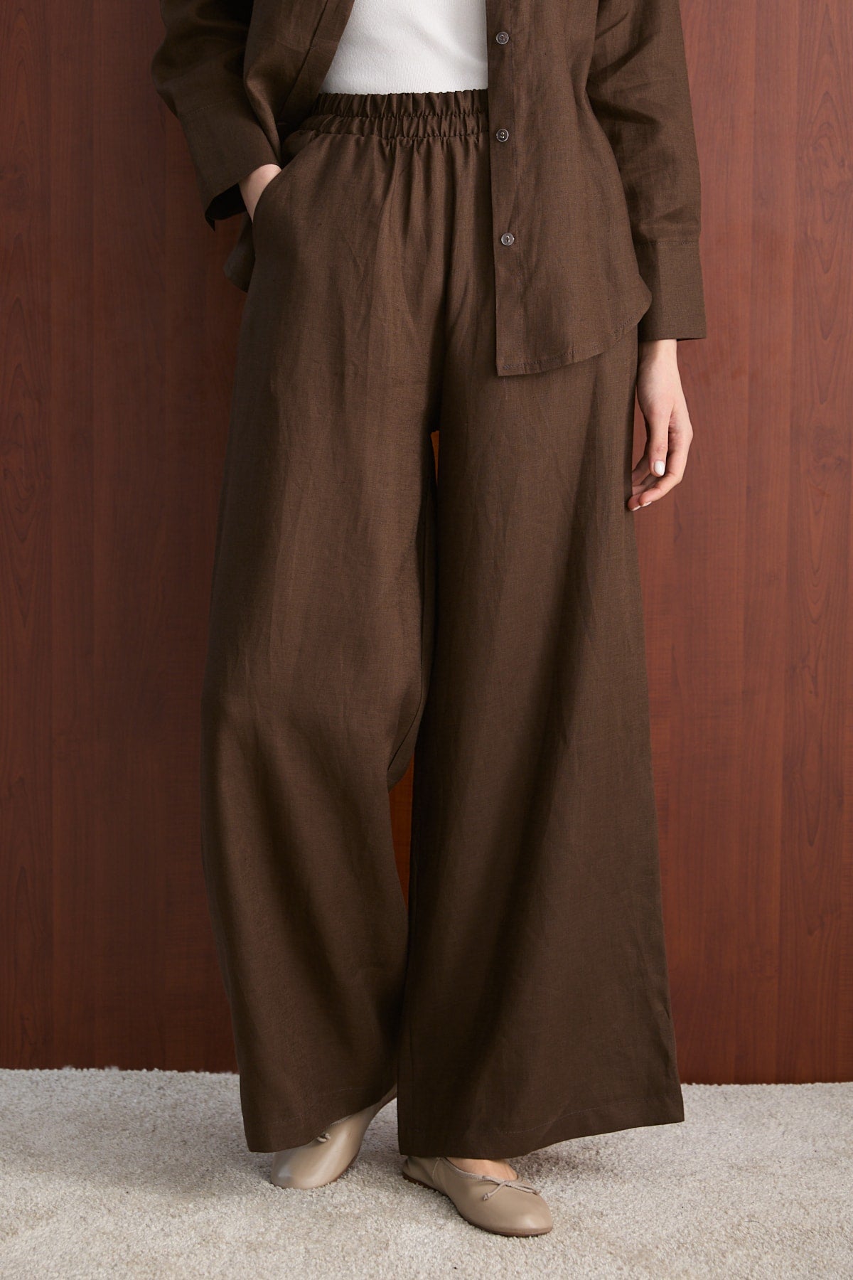 Keten Pantolon 32-2765-1 Kadın Pantolon