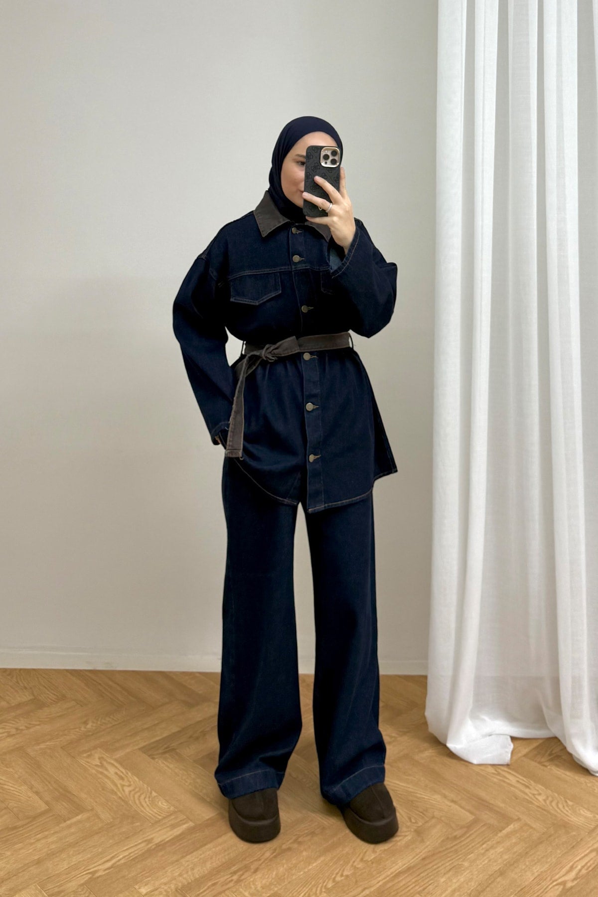 Düğmeli Denim Takım 4-62807