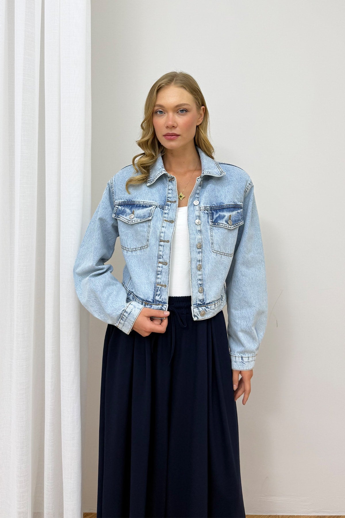 Vatkalı Denim Ceket 32-8101