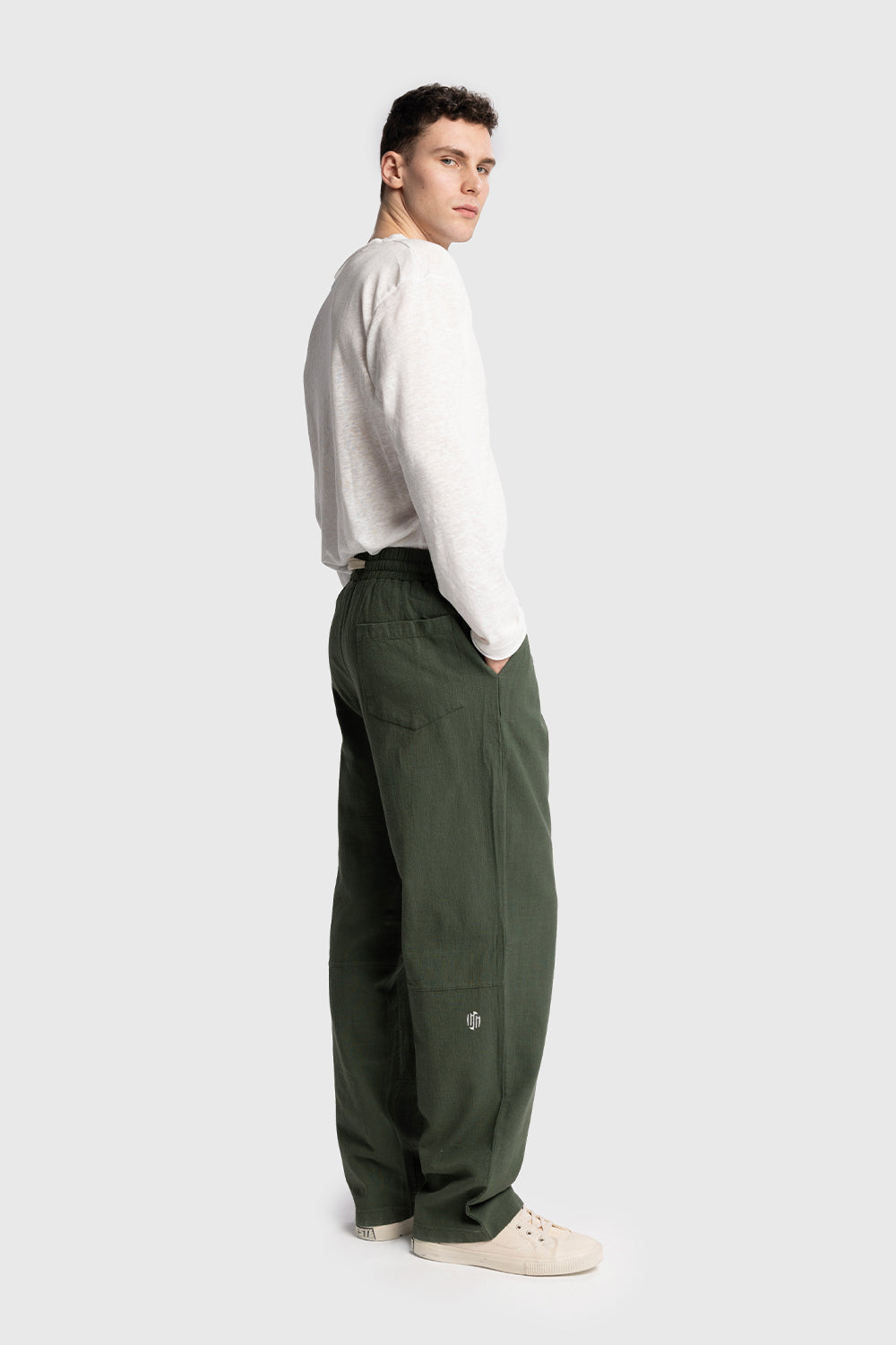 INCLUSIVE KETEN PANTOLON - HAKİ S