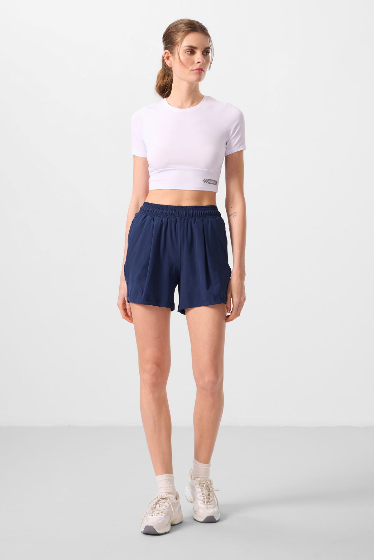 İndigo Gizli Cep Fermuarlı Rahat Form Kadın Şort - 91014