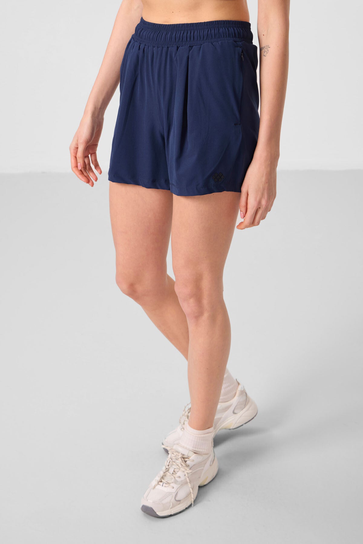 İndigo Gizli Cep Fermuarlı Rahat Form Kadın Şort - 91014