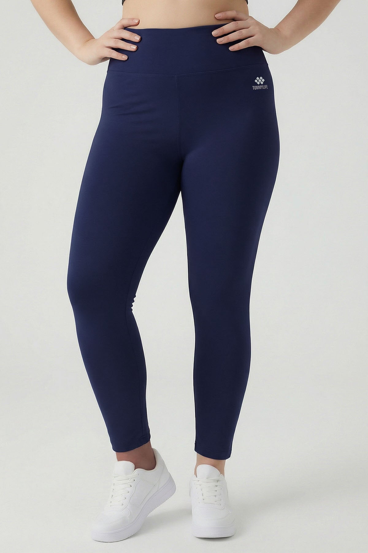 İndigo Yüksek Bel Toparlayıcı Battal Büyük Beden Kadın Tayt- 94650