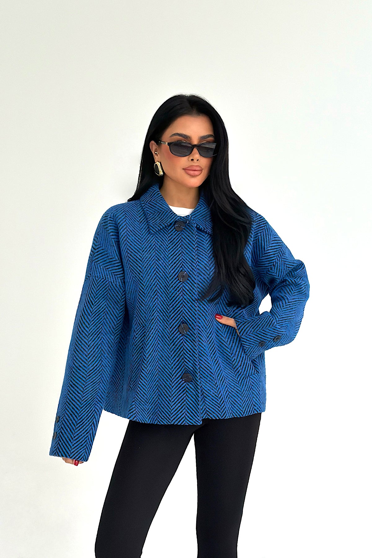 İndigo Vehla Kaşe Ceket ATE-3861