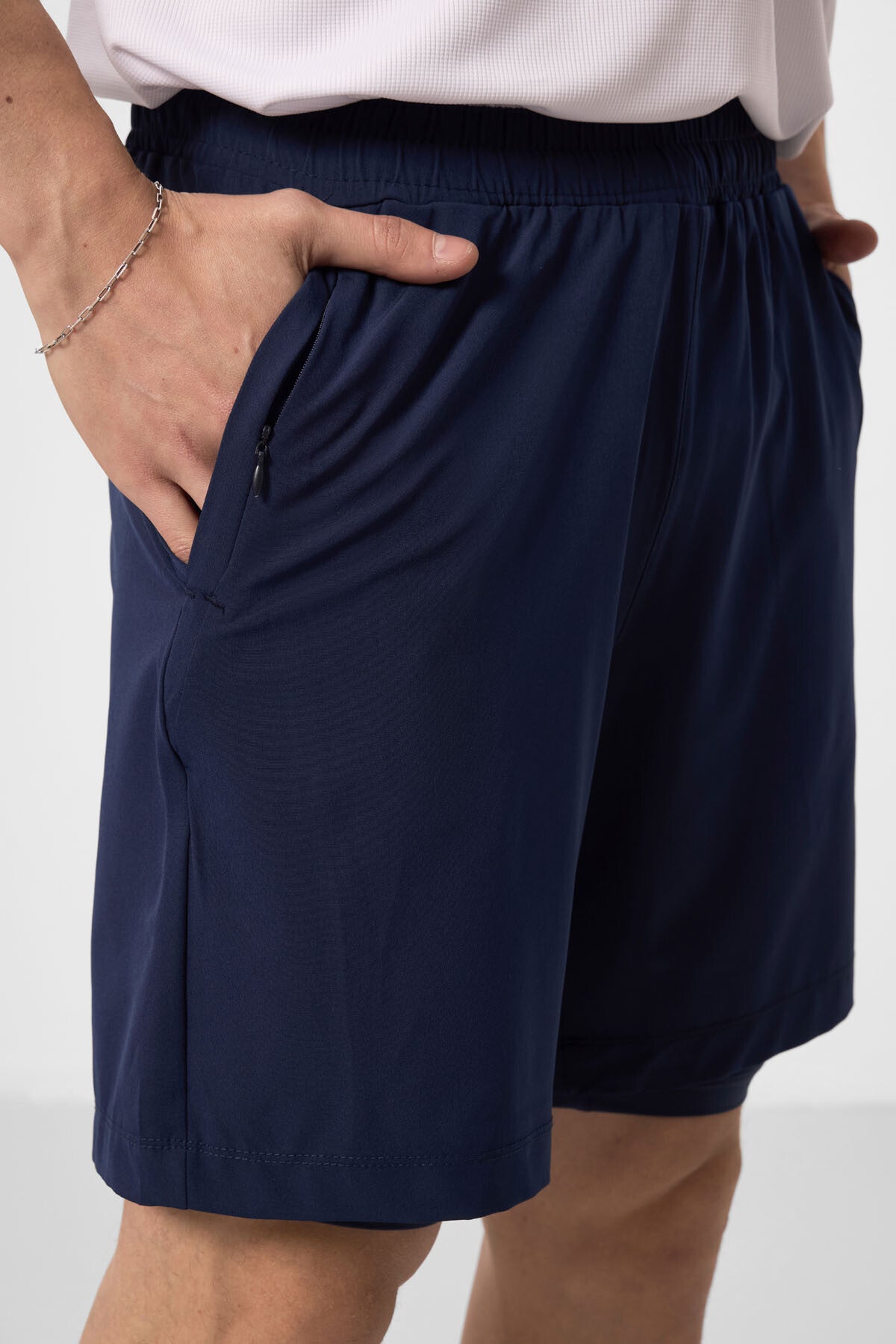 İndigo İnce Yumuşak Standart Fit Erkek Taytlı Şort - 81287