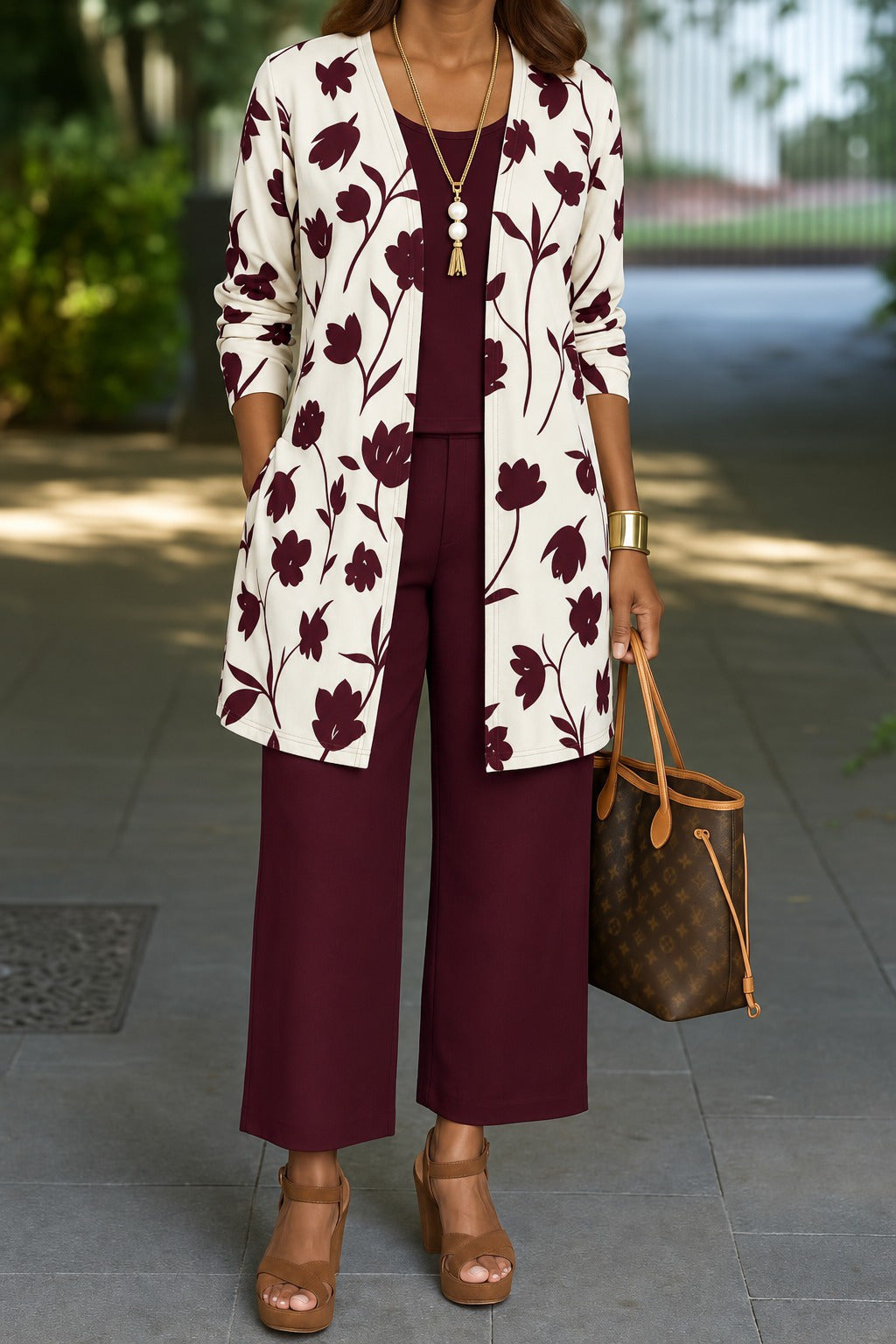 Kadın Uzun Kollu önü Açık Modal Ceket Kolsuz Viskon Iki Iplik Bluz Ve Pantolon üçlü Takım
