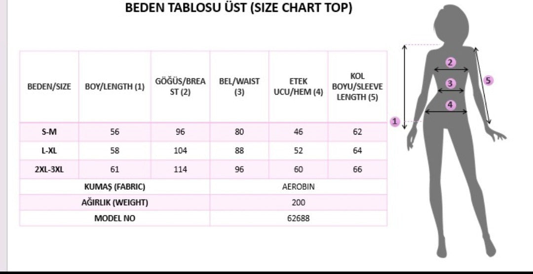 Kadın Uzun Kollu Yuvarlak Yaka Etek Ucu Gipe Detaylı Aerobin Bluz