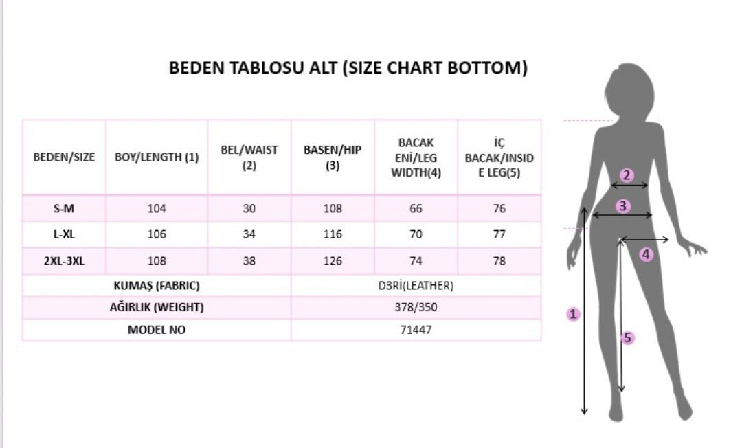Kadın Yüksek Bel Belden Lastikli Bağcıklı Geniş Kesim Detaylı Deri Pantolon