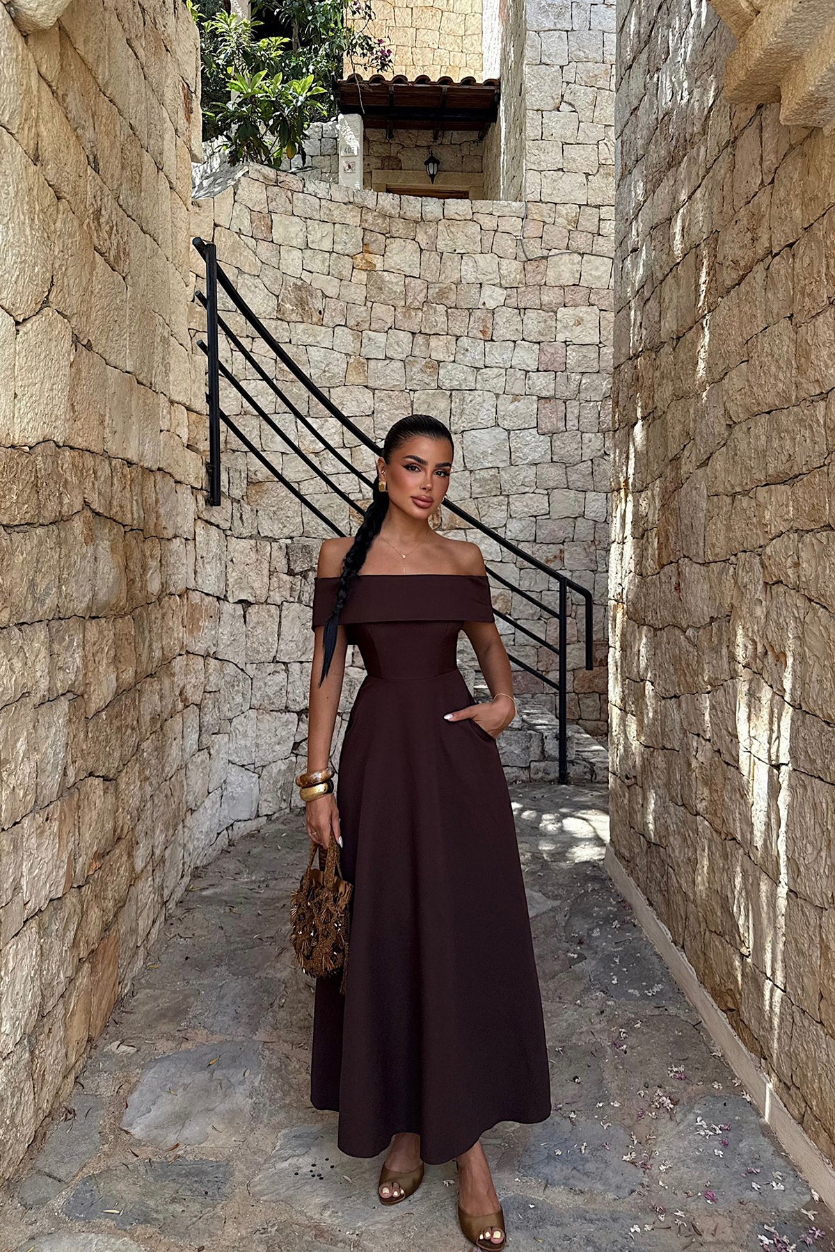 Kahverengi Creil Elbise ATE-2920