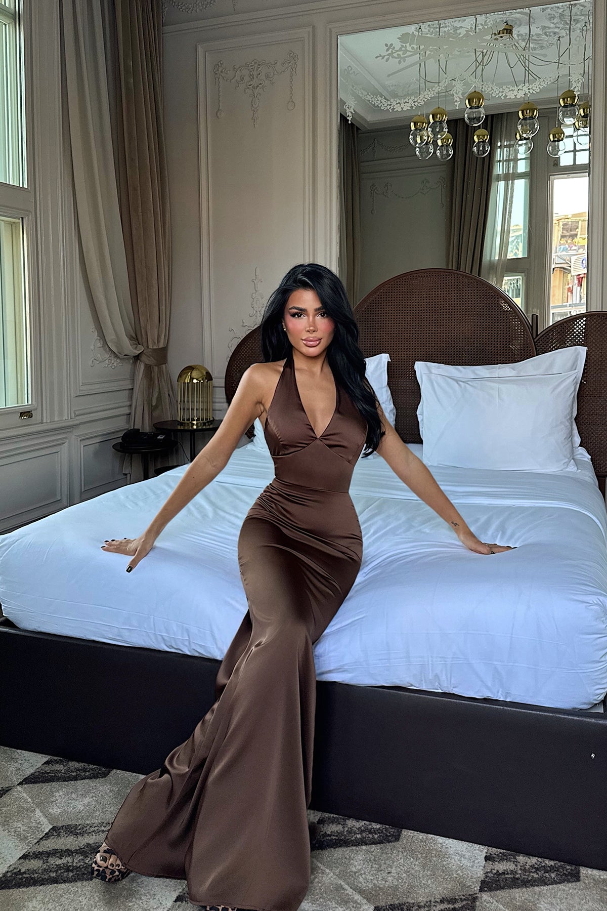 Acı Kahve Sartoria Uzun Elbise ATE-3508