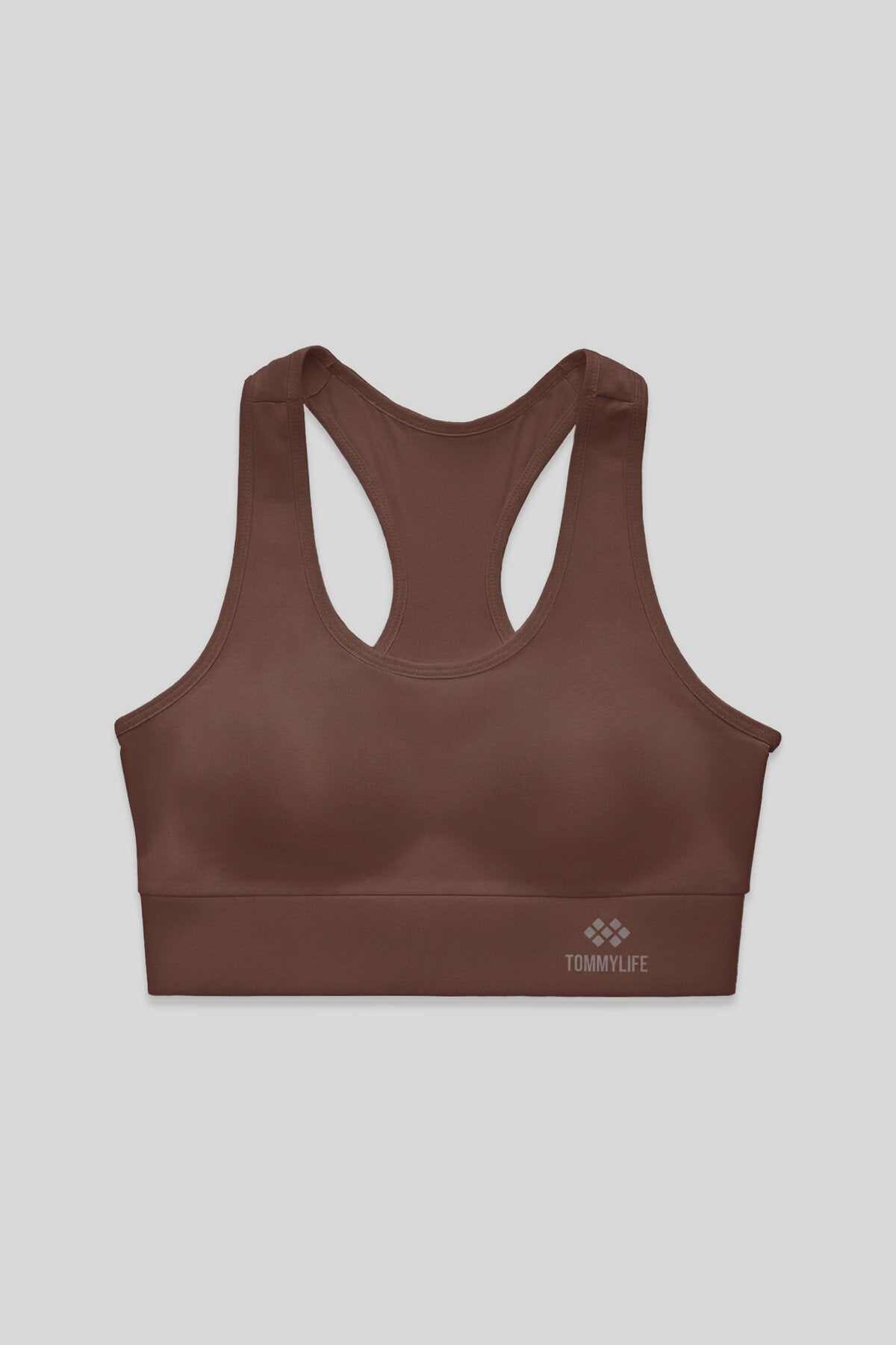 Kahverengi Sırt Detaylı Dar Kalıp U Yaka Kadın Spor Büstiyer - 97120