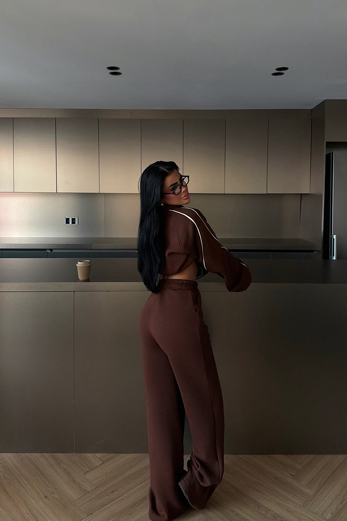 Kahverengi Selita Eşofman Takım ATE-3830