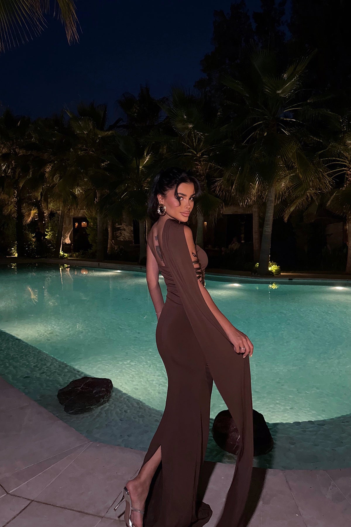 Kahverengi Coraline Çok Çeşit Bağlamalı Elbise ATE-2838