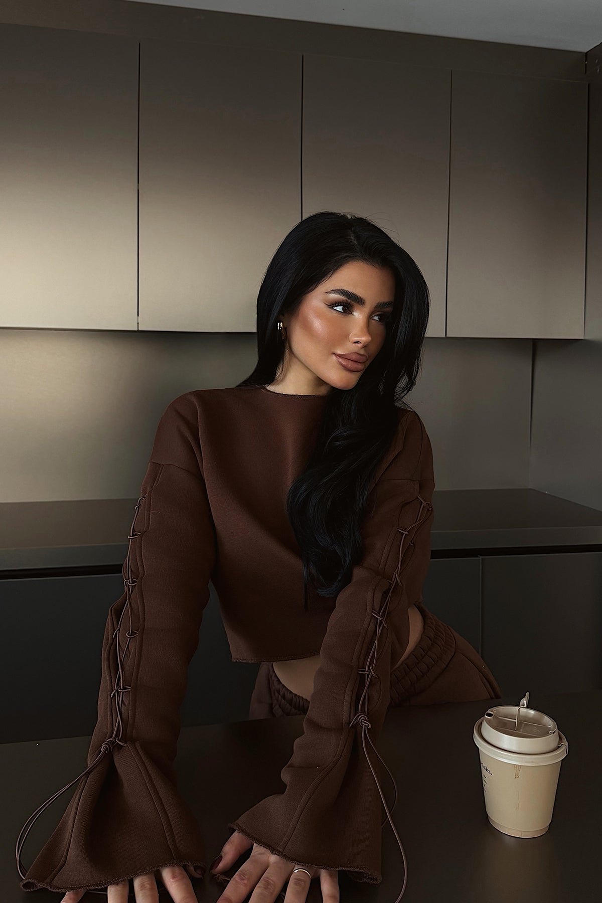 Kahverengi Masego Eşofman Takımı ATE-4093