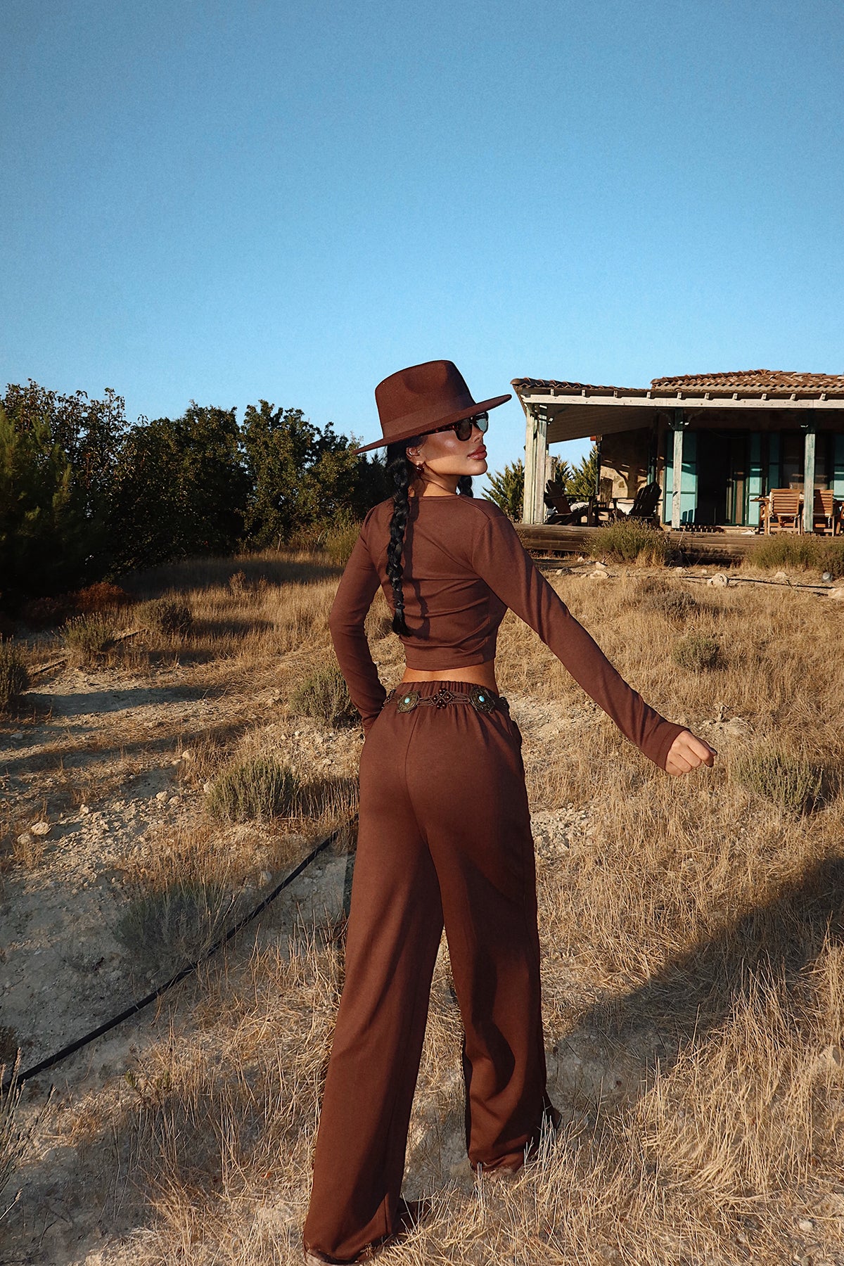 Kahverengi Rapha Alt Üst Takım ATE-3647