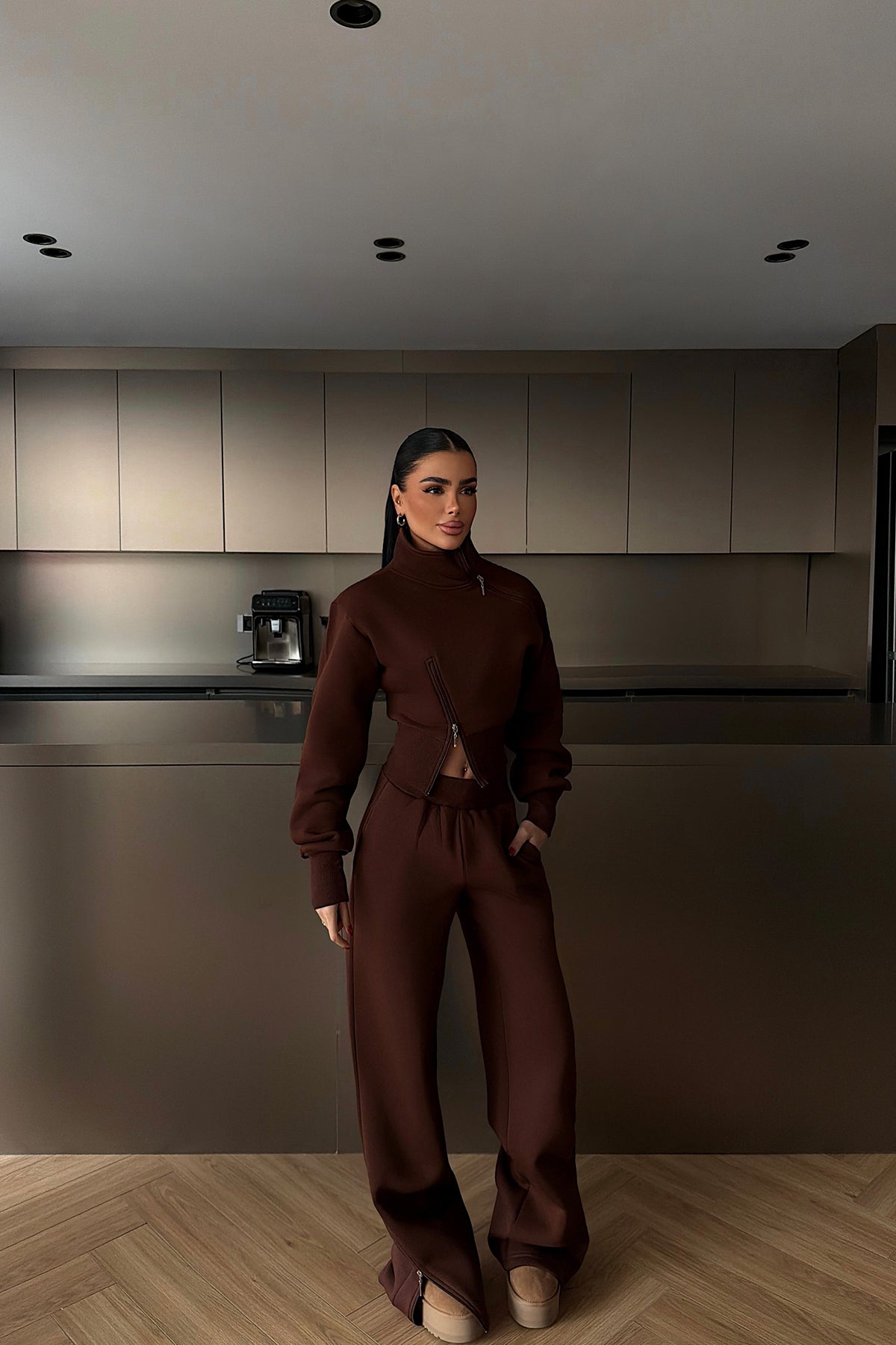 Kahverengi Belleza Eşofman Takımı ATE-4297