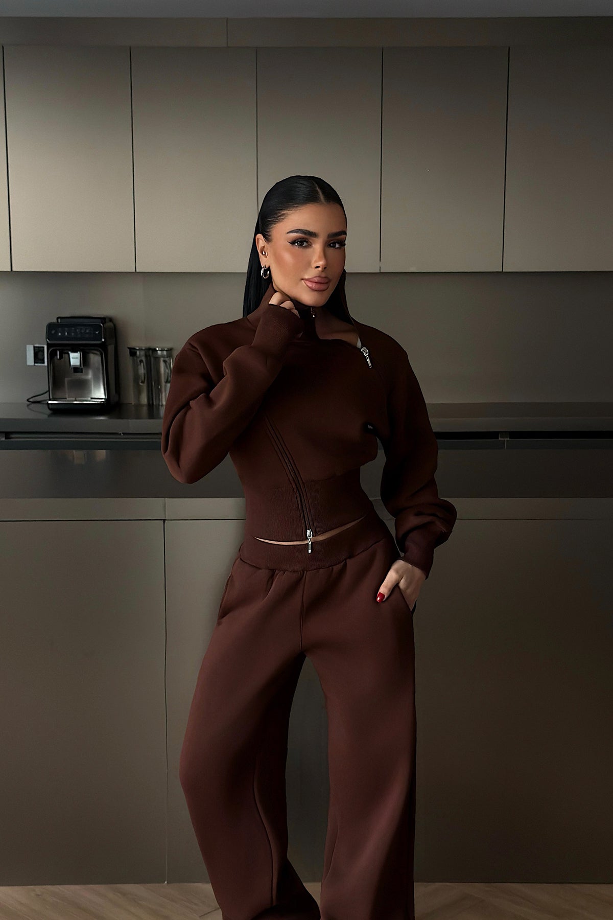 Kahverengi Belleza Eşofman Takımı ATE-4297