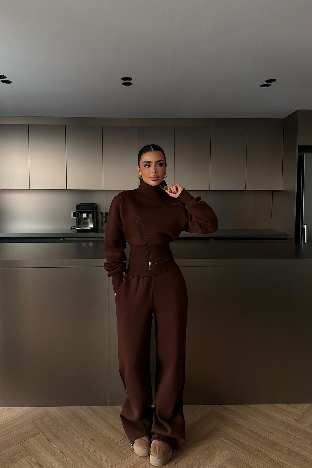 Kahverengi Belleza Eşofman Takımı ATE-4297