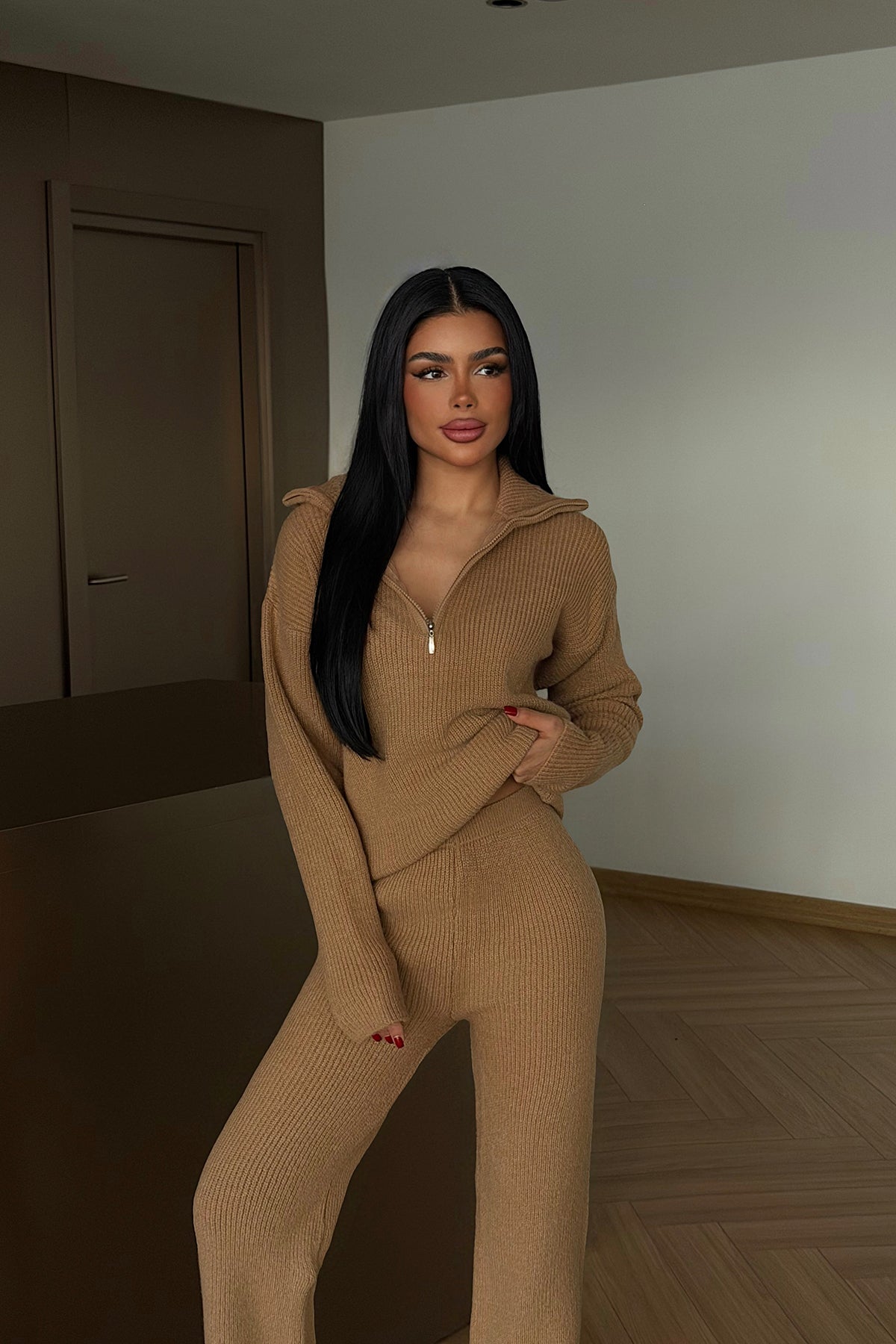 Kahverengi Nalani Triko Takım ATE-4265