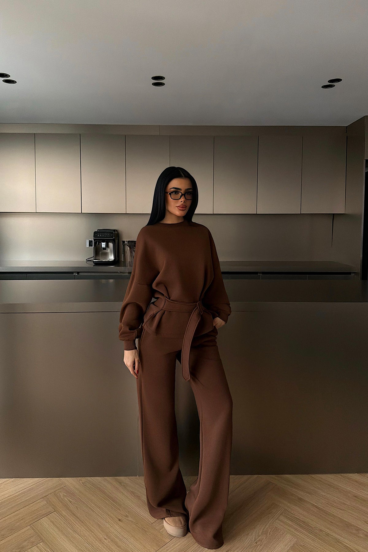 Kahverengi Luzzy Eşofman Takımı ATE-4108