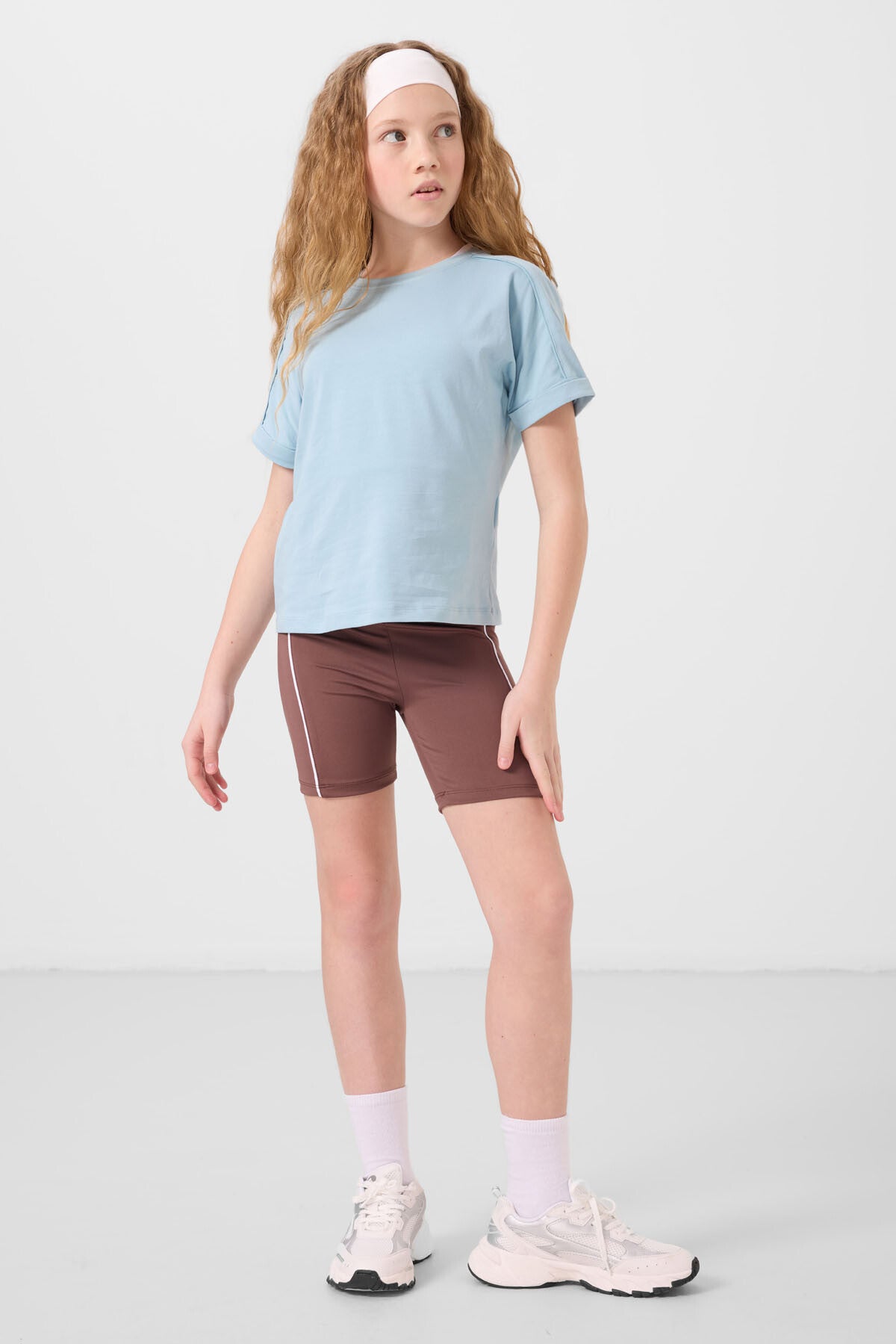 Kahverengi Esnek Standart Fit Basic Performans Kız Çocuk Tayt - 75189