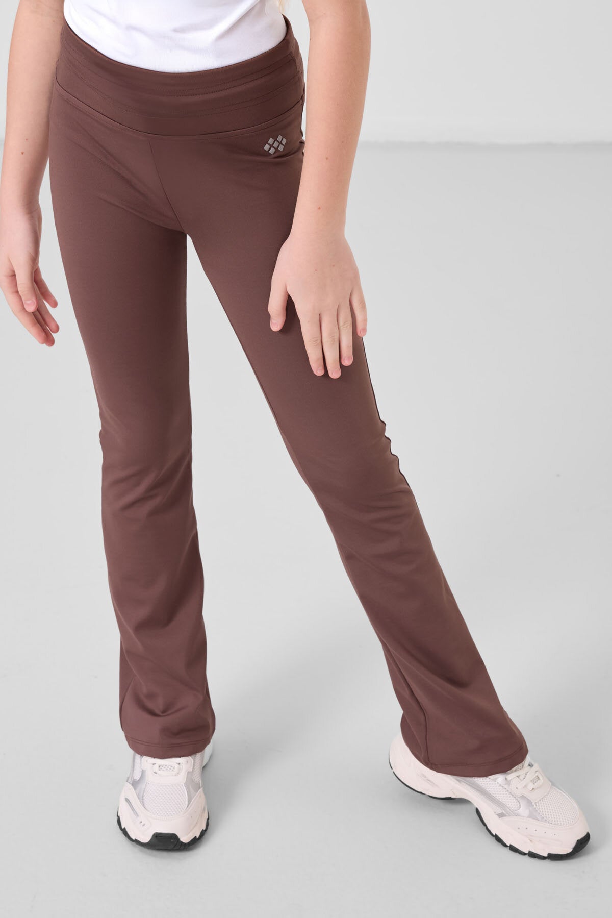 Kahverengi Esnek Standart Fit Basic Performans İspanyol Paça Kız Çocuk Tayt - 75193
