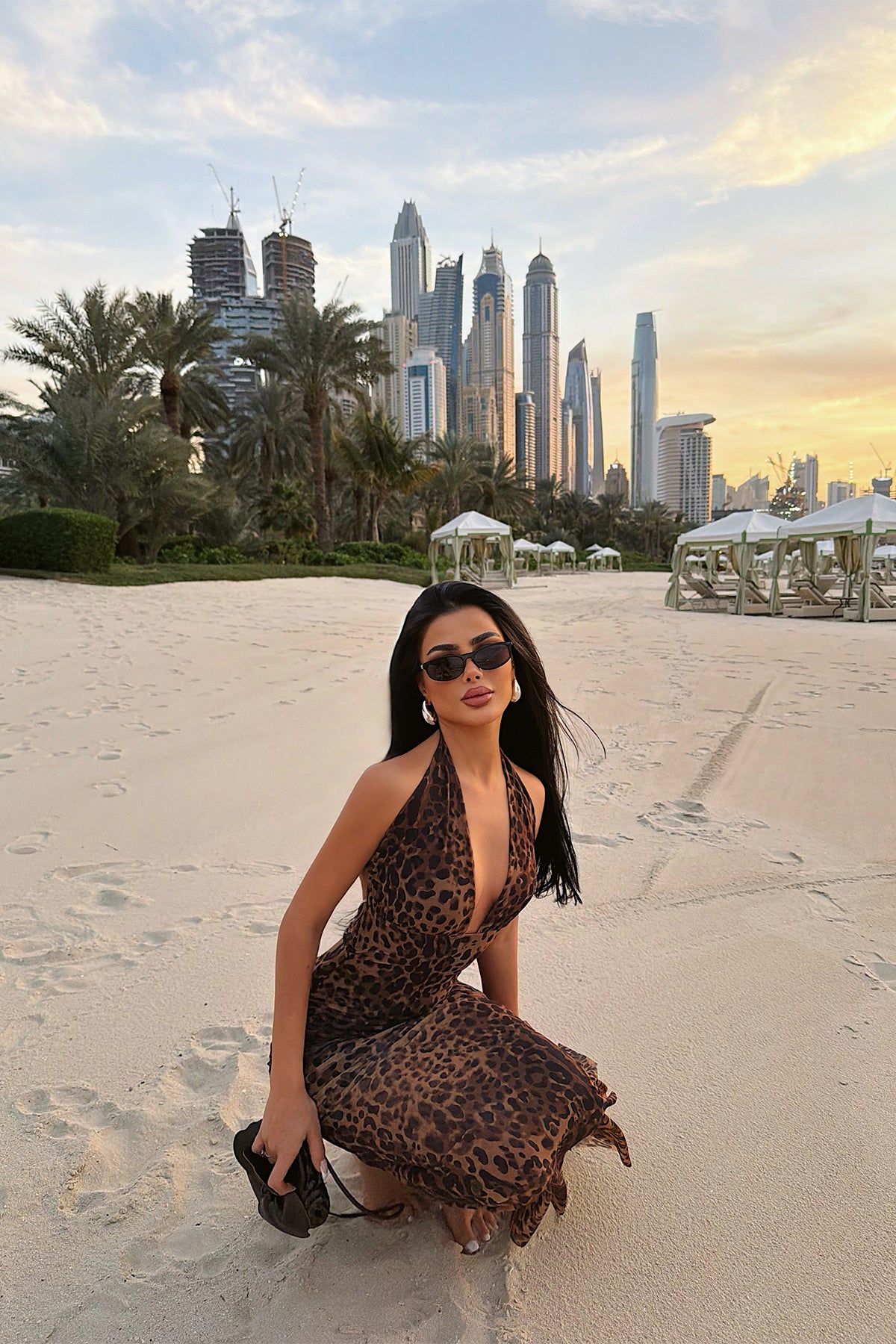 Leopar Vayne Tül Elbise ATE-4751