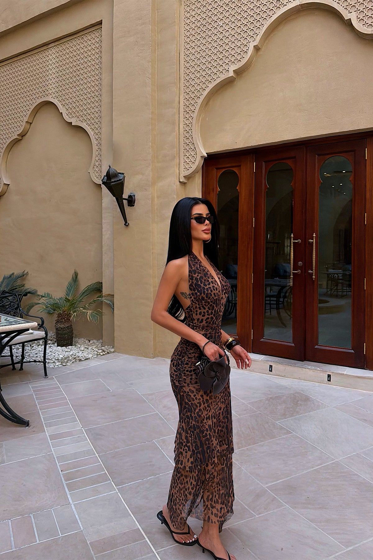 Leopar Vayne Tül Elbise ATE-4751