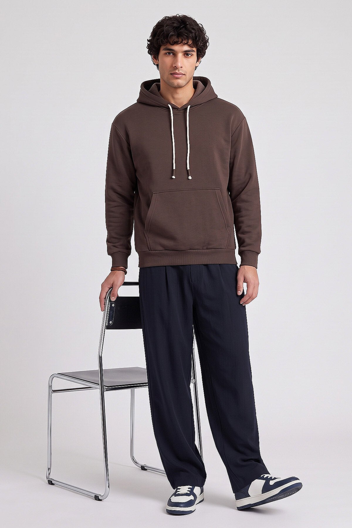 Kahverengi Standart Kalıp Basic Erkek Sweatshirt - 88513