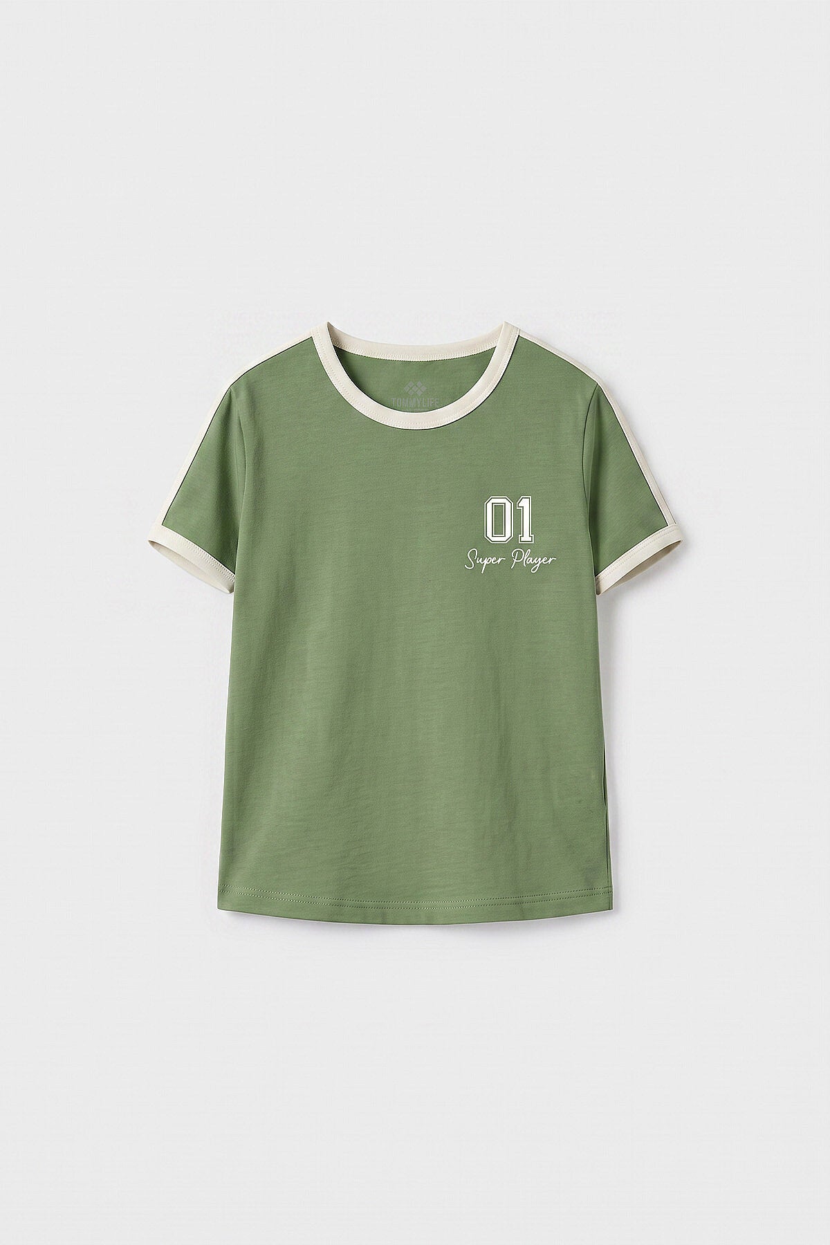 Kaktüs Omuz Biye Detaylı Baskılı Kız Çocuk T-Shirt - 75181