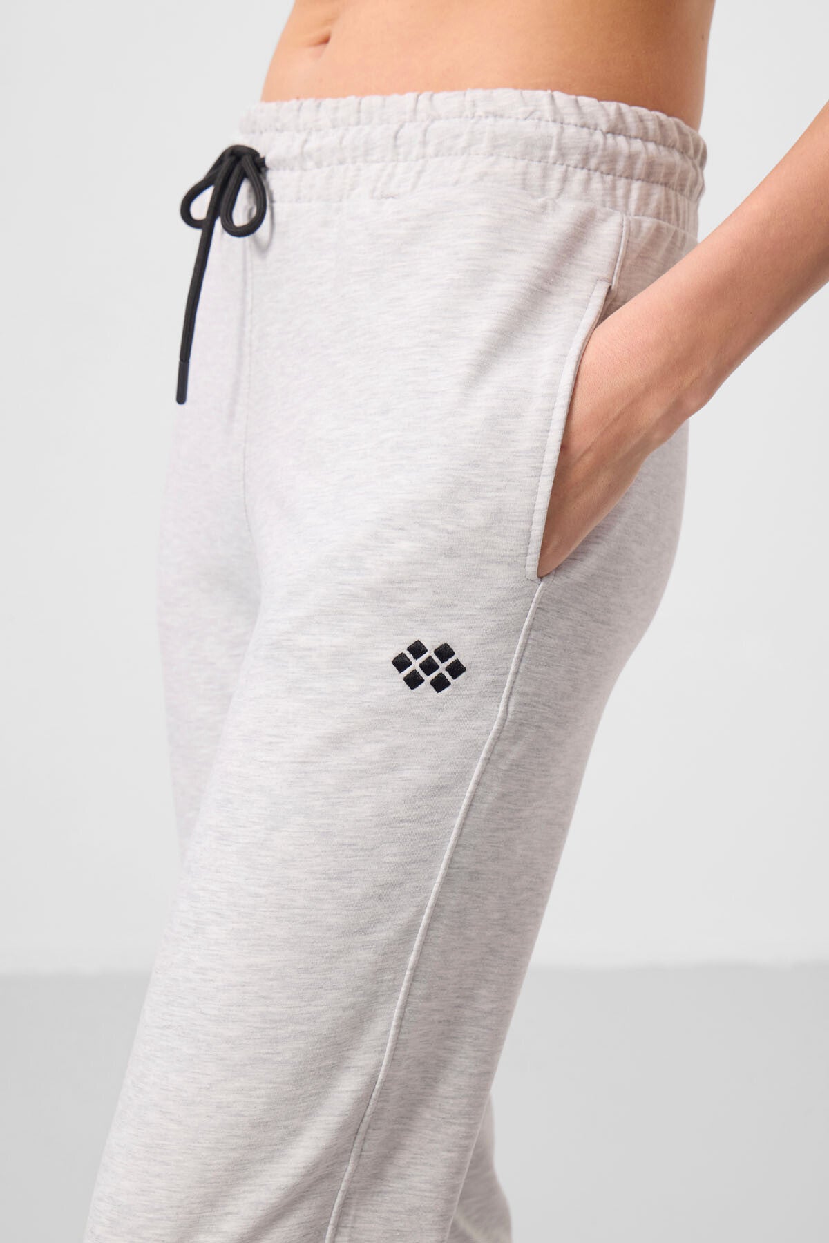 Kar Melanj Dik Yaka Fermuarlı Rahat Form Kadın Eşofman Tunik Takım - 95345