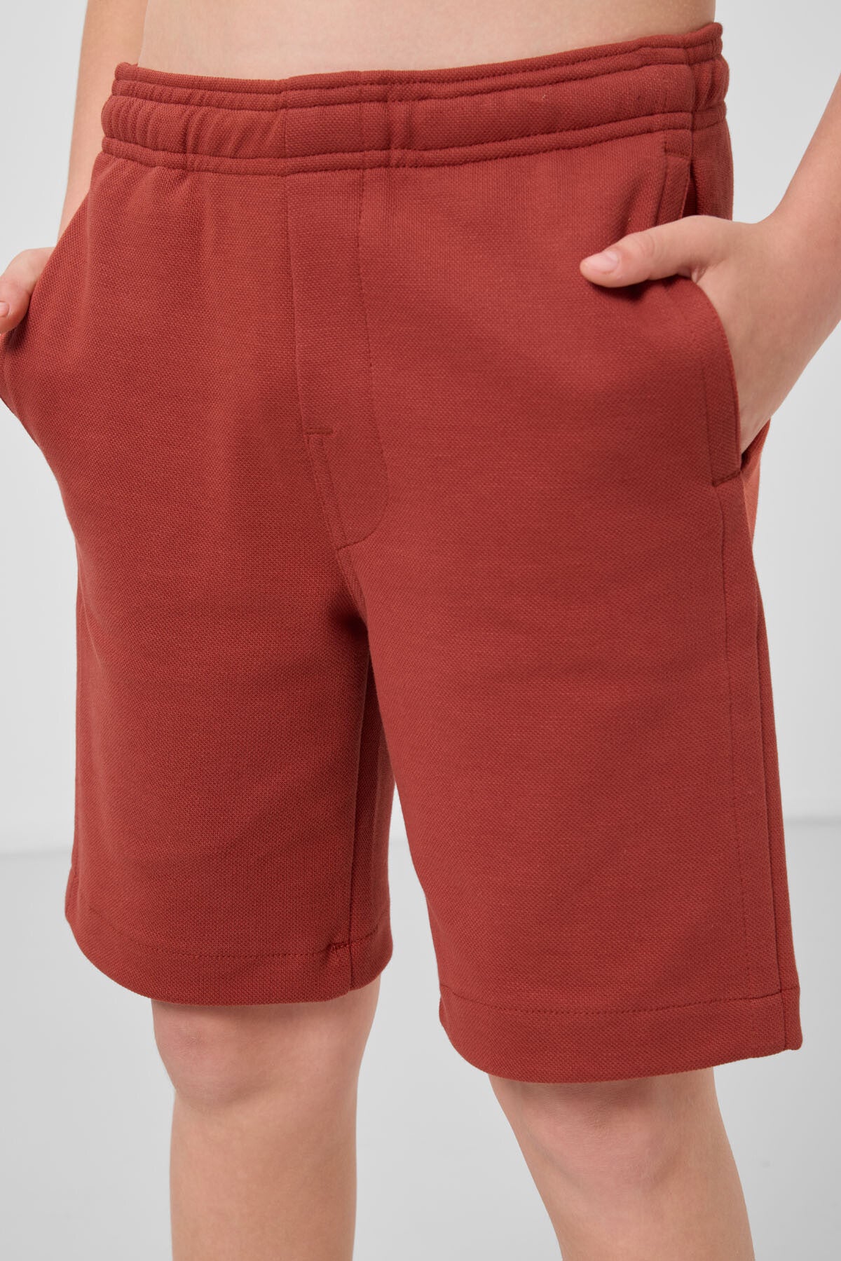 Kiremit Pamuklu Yumuşak Dokulu Standart Fit Basic Erkek Çocuk Şort - 11293