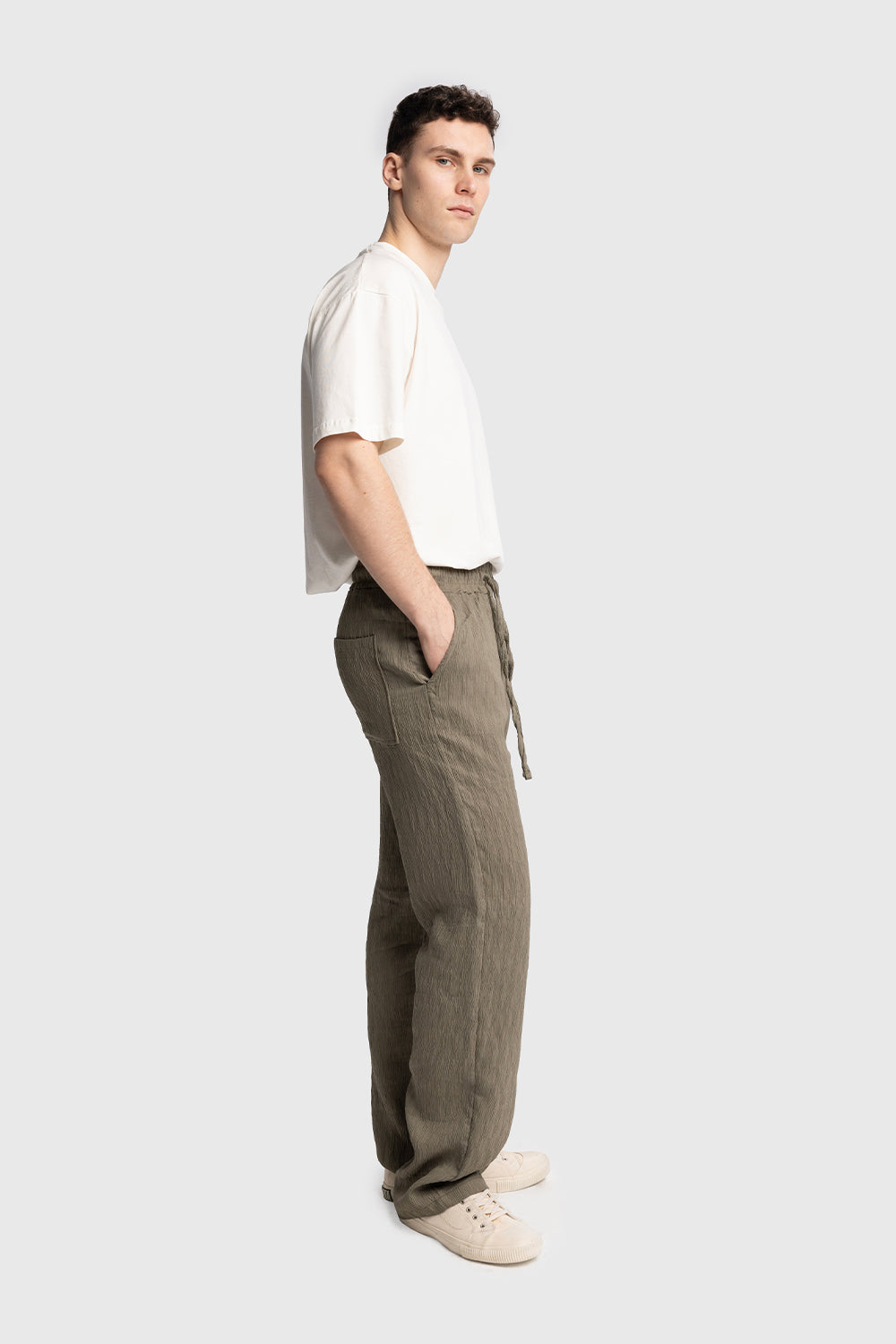 Kırışık Görünümlü Pantolon