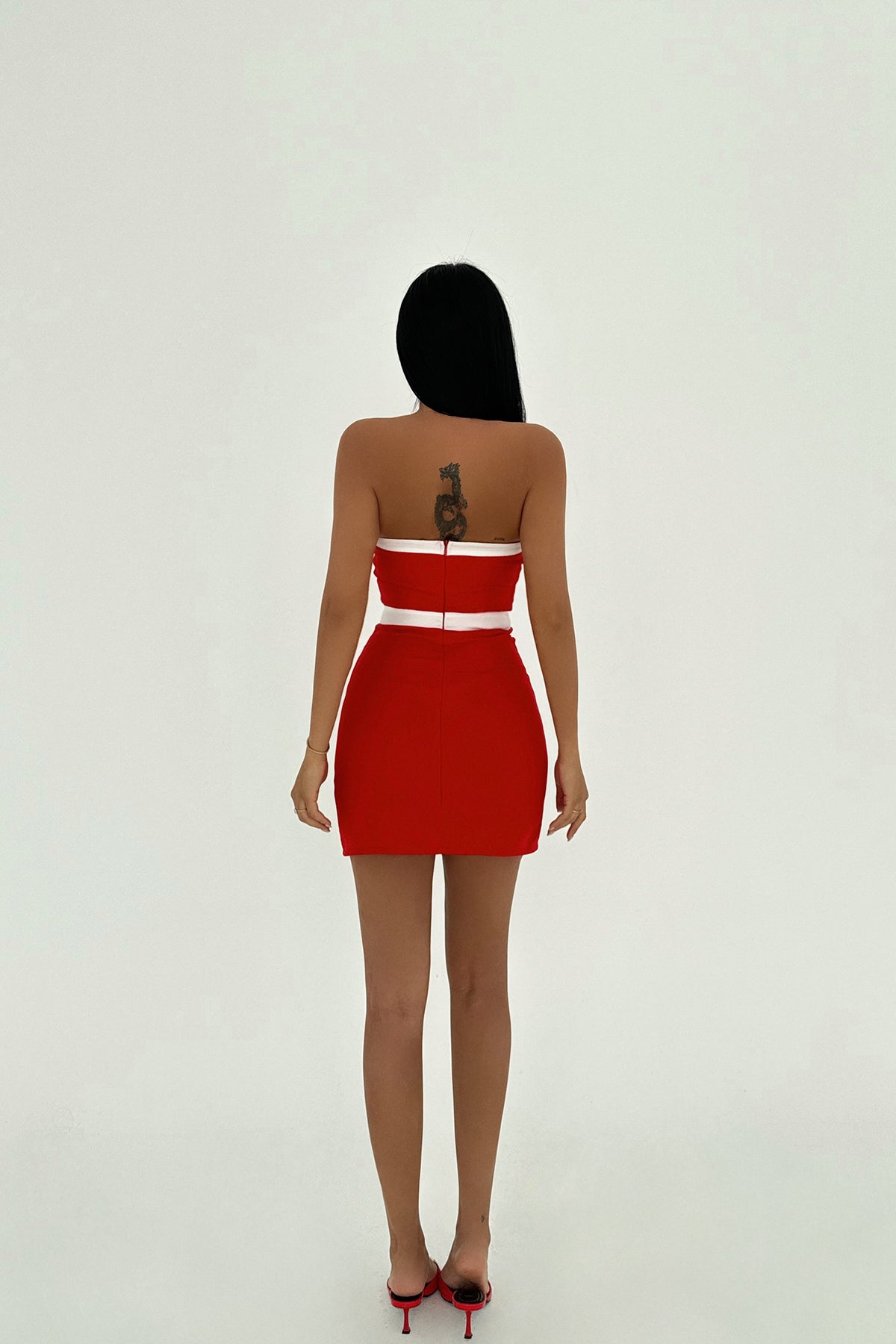 Kırmızı Nava Mini Elbise ATE-2489