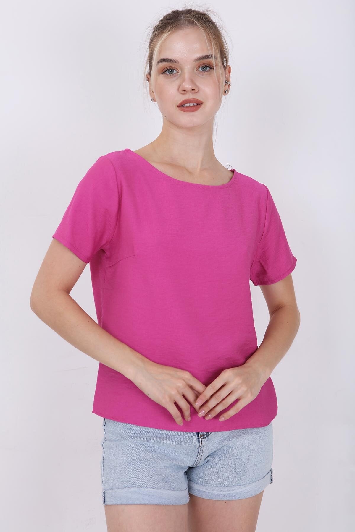 Kısa Kollu Crop Bluz