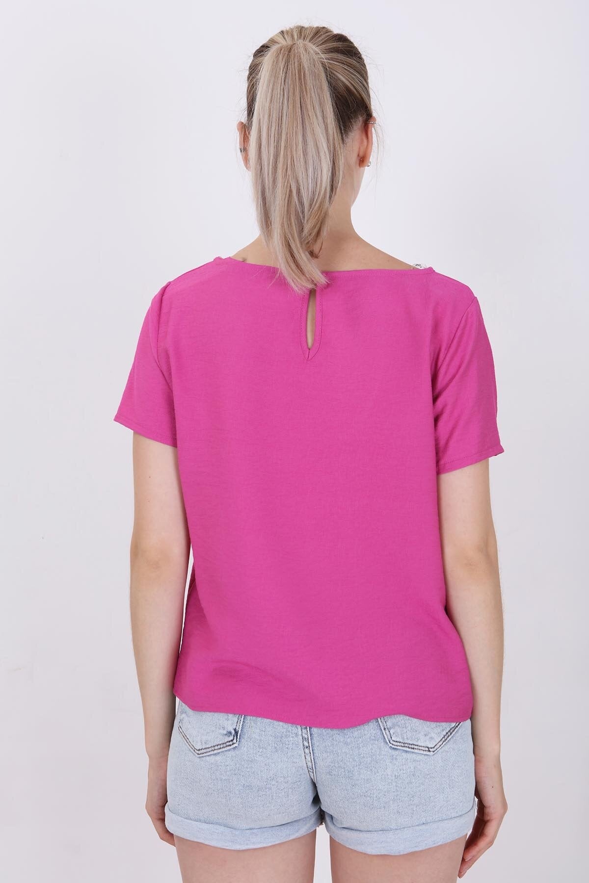 Kısa Kollu Crop Bluz