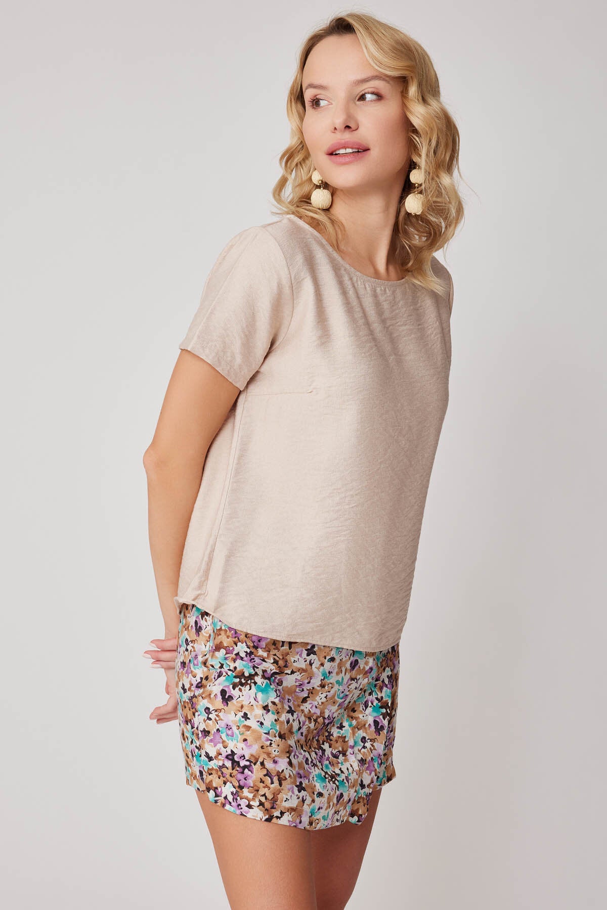 Kısa Kollu Crop Bluz