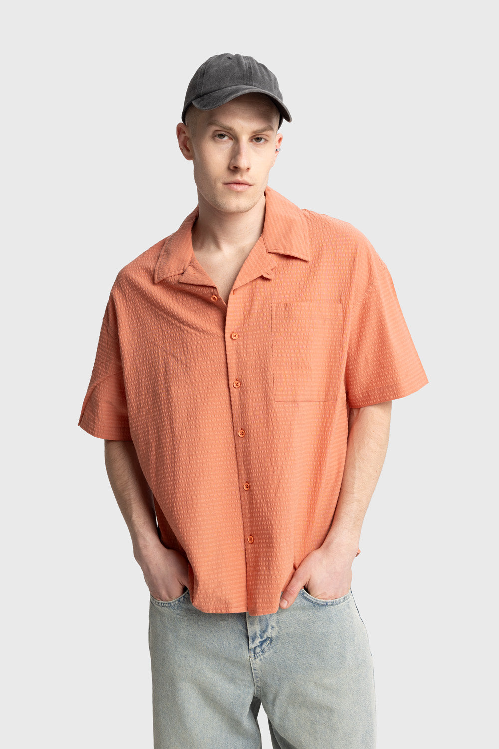 Kısa Kollu Gofre Gömlek