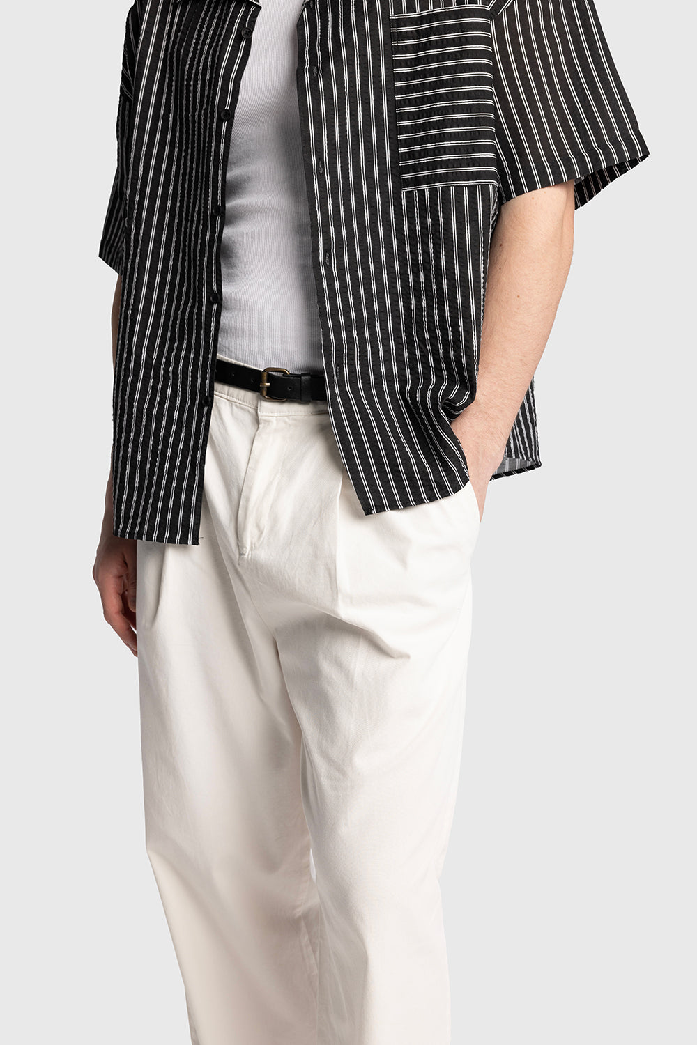 KISA KOLLU GOFRE GÖMLEK - SİYAH S