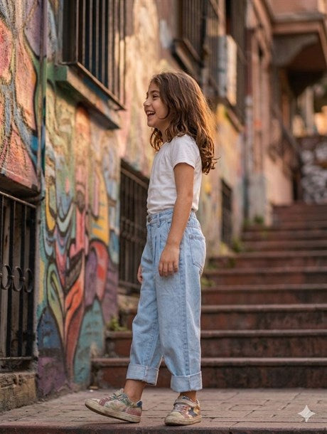 Kız Çocuk Binici Kot Pantalon