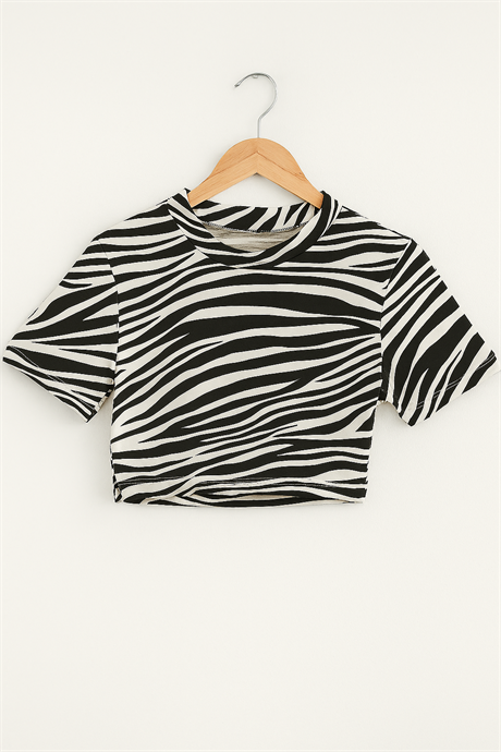 Kız Çocuk Crop Top Gri 8 Yaş