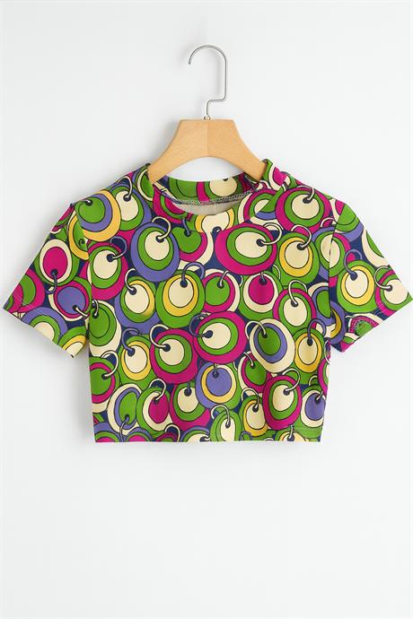 Kız Çocuk Crop Top Yeşil 8 Yaş