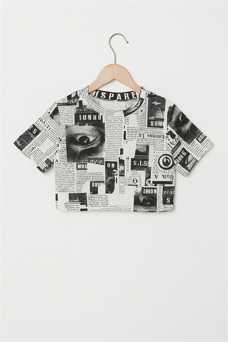 Kız Çocuk Crop Top Siyah 10 Yaş