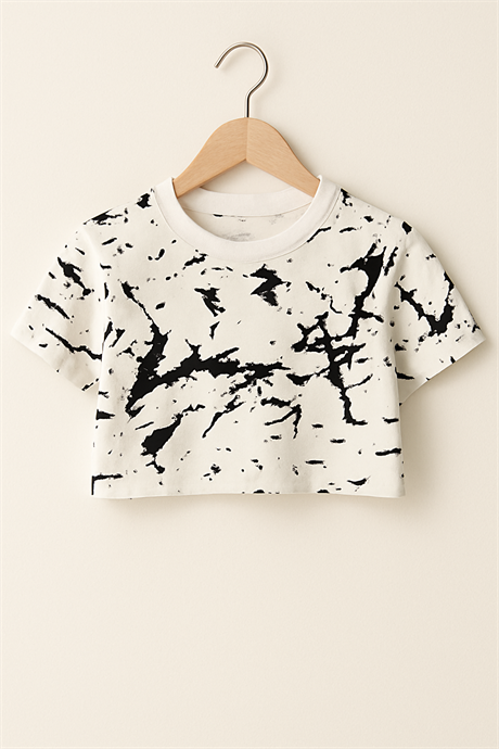 Kız Çocuk Crop Top Beyaz 6 Yaş