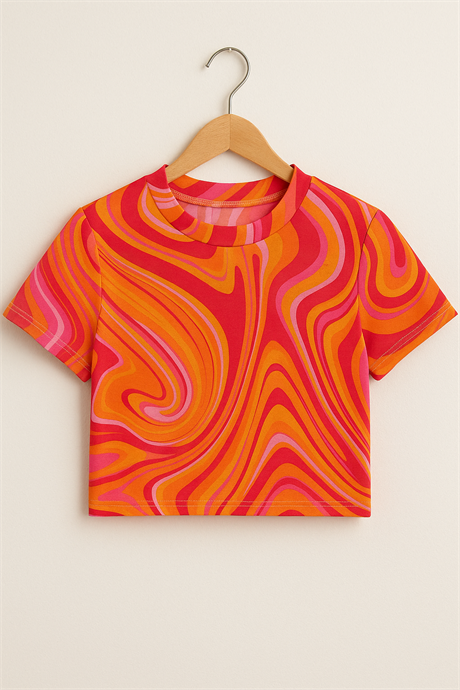 Kız Çocuk Crop Top Pembe 10 Yaş