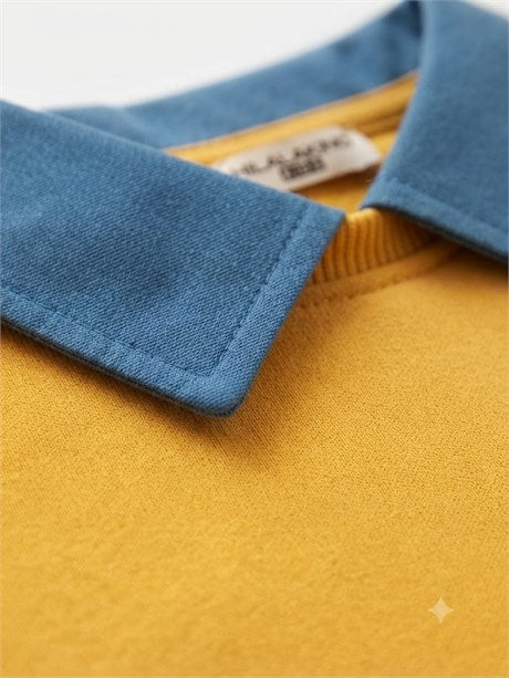 Kız Çocuk Denim Yaka Detaylı Sweatshirt