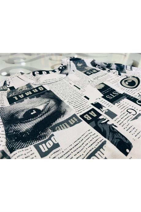 Kız Çocuk Desenli Crop Body Geniş Paça Gri Kot Pantolon 2'li Takım Gri 14 Yaş